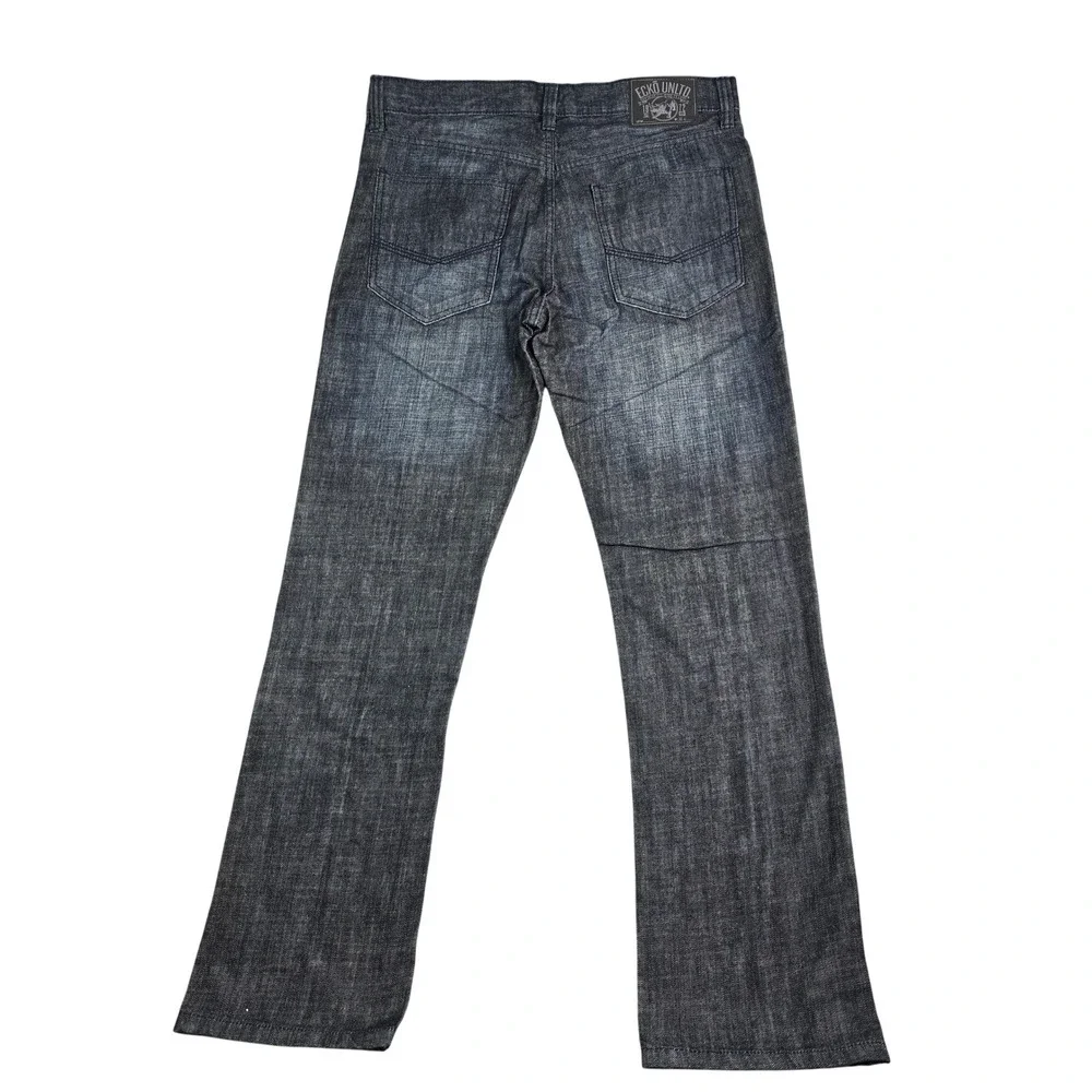 Ecko Unltd Straight Fit Jeans Mens 32x32 (34x32) Dark Wash Blue‎ Streetwear 714